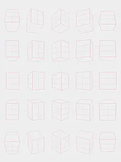 透视练习-人体头部多角度
