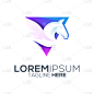 colorful horse logo design