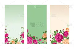 垂直花背景与玫瑰。矢量插图屏幕，智能手机和社交媒体故事。横幅在线营销，销售。花束，框架，边界的粉红色