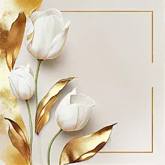 点击来源直接获取大图文件 |带有郁金香植物的水彩白色郁金香花贺卡背景。生成式人工智能