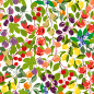 复古清新水果植物柠檬樱桃蓝莓背景印花免抠PNG元素 AI矢量素材 (16)