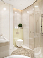 Green accent tile in bathroom" width="600" height="800" /> The greens even work their way into the tile choices.: 
