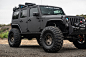 Matte Black Jeep Wrangler with Go Rhino Off-Road Front Bumper - Photo by Black Rhino Wheels