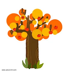 手绘秋冬季黄叶大树插画图片png免抠元素卡通手绘背景装饰免扣图片