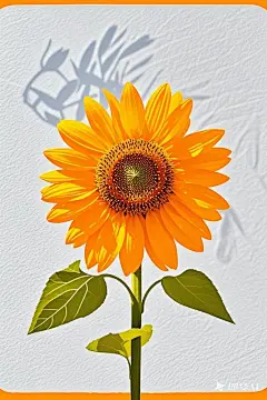 生成扁平风的插画向日葵抠图素材元素出来 (1)