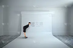 合成图像,女商人,认真的,美,留白,水平画幅,注视镜头,美人,巨大的,计算机制图