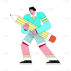 卡通感教育培训男人元素贴纸