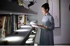 苎麻手绘 设计师原创中式禅意长袍长裙-淘宝网