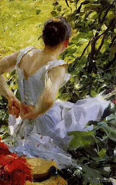 安德斯·左恩(Anders Zorn)高清作品《在树林里》