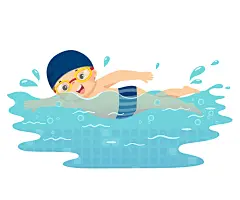 夏天暑假儿童泳池游泳沙滩海边泳圈玩耍卡通人物插画矢量设计素材-淘宝网