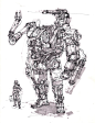 Potato shape mech, Longque Chen : kow yokoyama is another master model maker and concept designer that gives me so much inspirations. I really like those unique, soft, organic, shapes from his works, its fun to introduce his concept into my works.