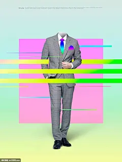 创意简约多彩设计风格男士服装广告电商海报设计素材