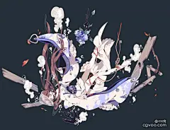 pixiv画师しきみ 画风超美的哥特系画师,CG窝★插画原画手绘板绘画美术设计