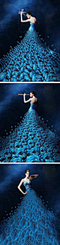蓝色妖姬,一组惊艳绝伦的婚纱系列，清爽才气十足的蓝色，有着不一样的风光，就像一堆堆的宝石一样透漏着异样的光芒，让人心动。让人迷恋。www.meethere.cn