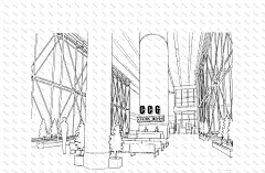 黑白线稿 漫画场景酒吧-商店-商场 (38)