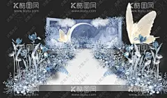蓝色蝴蝶梦幻婚礼  - 源文件下载【酷图网】蓝色,蝴蝶,梦幻,浪漫,雾霾蓝,花艺,鸢尾花,婚礼,庆典,婚庆,设计图,婚礼设计图,蓝色婚礼,浪漫婚礼,蝴蝶婚礼,月亮,云,灯,纸艺花,婚礼花艺,婚礼道具,