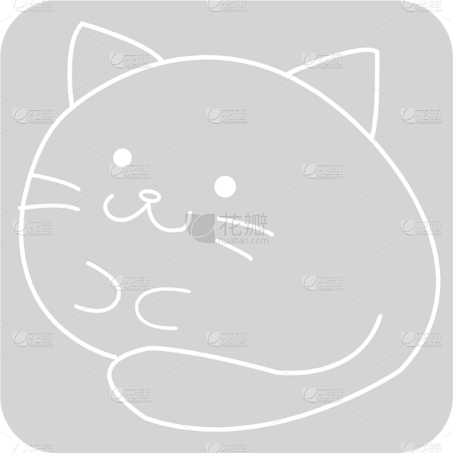 手绘-简笔画可爱动物贴纸-猫咪