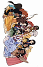 Disney Princess || Ralph Breaks The Internet || Pocahontas, Cinderella, Mulan, Erza Frozen, Ariel || Cr: juanmao