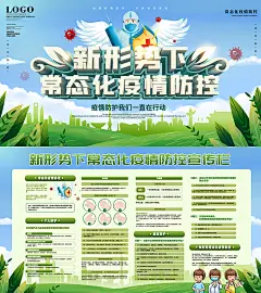 社区小区校园新形势下常态化疫情防控宣传栏展板海报PSD素材模板-淘宝网