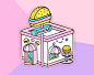 Pastel Burger Shop - Gold Hard Enamel Kawaii Lapel Pins