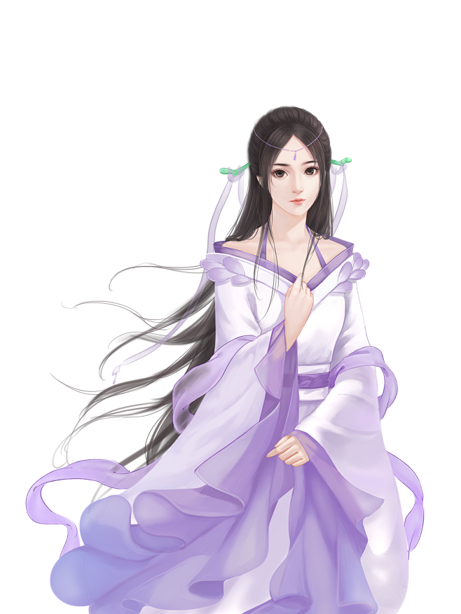 古风人物 女 紫衣 免抠