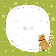 贺卡和可爱的猫。