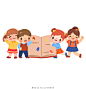 儿童开学季小学生补习学习卡通人物素材图片素材