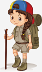 探险队勇敢的女孩_新图网 https://ixintu.com 矢量png 可爱女孩 勇敢女孩 探险 探险队 探险女孩