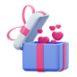 Valentine Gift 3D Illustration