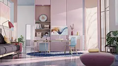 3D architecture c4d CGI dreamscape Interior Laptop modern MSI octane