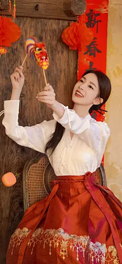 陈瑶红色喜庆穿搭壁纸，精选美图@阙小姐v的动态