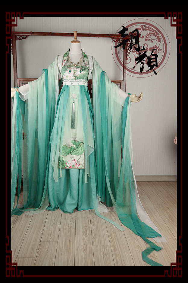 朝颜原创荷叶田田何采莲华丽古装cos浣碧白浅花千骨淘宝网