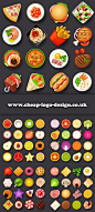 food icons suitable for recipe blogs www.cheap-logo-design.co.uk #recipe #foodicons #logodesign: 