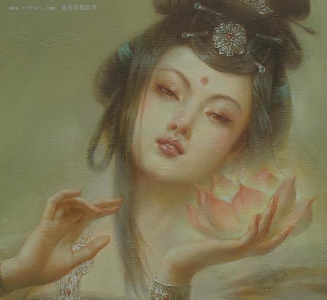 曾浩敦煌飞天油画1