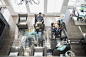 Overhead of family relaxing in living room