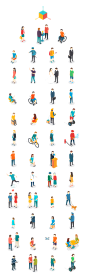 Isometric People : Isometric people set