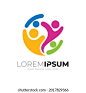 Charity icon, People care logo with colorful design vector 库存矢量图