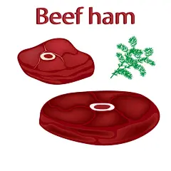 在白色背景下分离的新鲜生肉。肉类产品。肉牛排。向量。图片下载