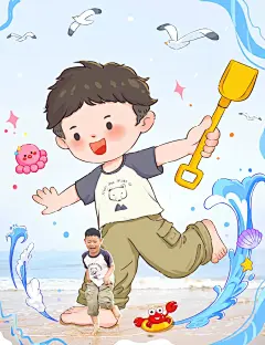踏浪，第一次见到海的小孩_1_桃桃洋乐多_来自小红书网页版