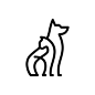 狗猫宠物护理大纲线艺术monoline标志矢量图标