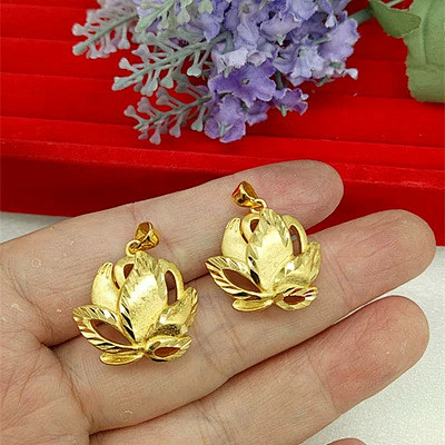 仿金黄铜饰品黄铜镀金吊坠女士吊坠莲花吊坠...