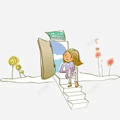 在楼梯上的小女孩高清素材 上楼 卡通 小女孩 楼梯 爬楼梯 元素 免抠png 设计图片 免费下载 页面网页 平面电商 创意素材