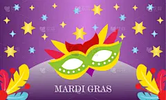 mardi gras carnival party design logo