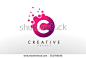 Dots Letter C Logo. C Letter Design Vector with Dots.