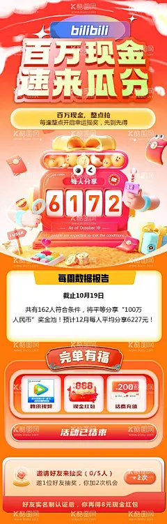 摇奖瓜分现金长图  - 源文件下载【酷图网】海报,长图,摇奖,瓜分,现金,活动,