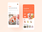 Drink APP orange drink shop app sketch card list design ui