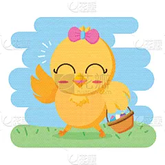 复活节,贺卡,可爱的,传统,篮子,季节,图像,问候,庆祝,装饰