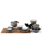 万仟堂陶瓷茶具 整套陶器茶具 原创个性礼品 12件精美套装 有口福-tmall.com天猫