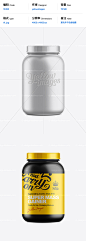 10493 975g Protein Jar Mockup 塑料蛋白粉保健品产品包装样机展示素材 yellow images