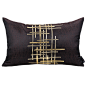 现代简约轻奢欧式黑金色手工方形沙发抱靠枕样板间软装设计推荐-淘宝网